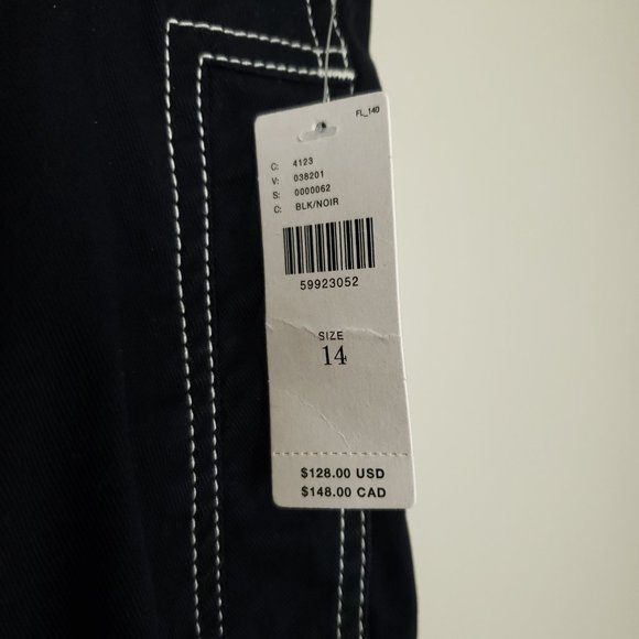 Anthropologie Maeve Barrel Wide Leg Cuffed Chino Pants Black Size 14 NWT - Picture 3 of 9